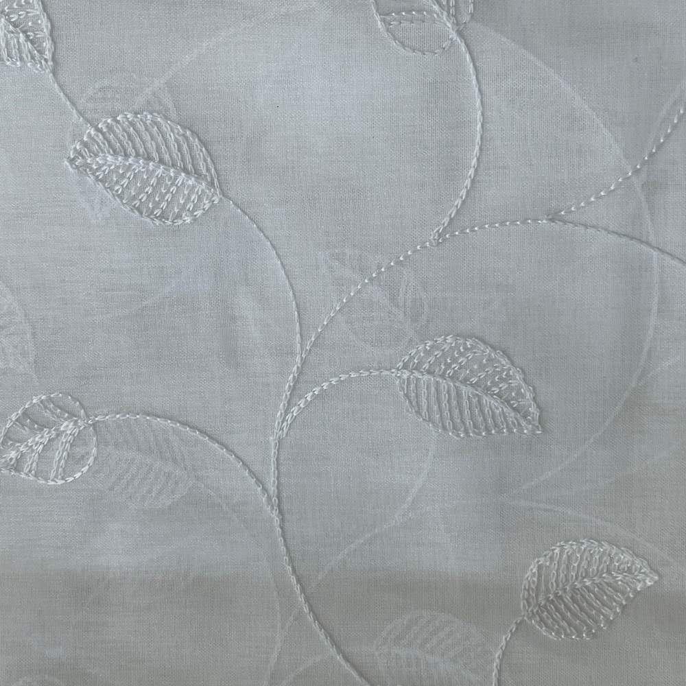 Sheer Curtain Panels 4 Piece Sheer Embroidered 84" Silver Grommet Floral Motif - Picture 2 of 4